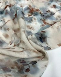 Ткань штапель принт "Адель" d3 бежевый телесный