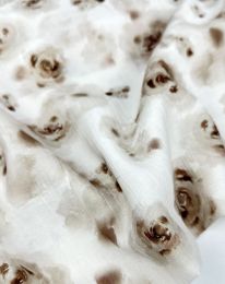 Ткань плательная вискоза "Медея" принт d4 бежево-розовый