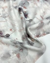 Ткань штапель принт "Адель" d3 серый с розовым оттенком