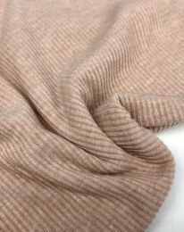 Ткань трикотаж в рубчик 2834 бежево-розовый