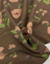 Ткань штапель принт D66 коричневый