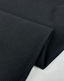 Ткань трикотаж в рубчик черный