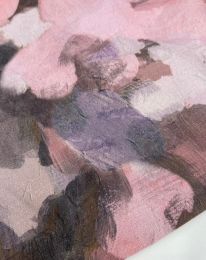 Ткань бохо принт "Вероника" D8 грязно-розовый