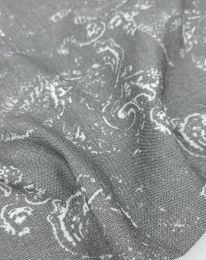 Ткань лен принт "Дорис" д10 серый