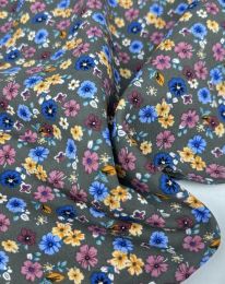 Ткань штапель принт D32 серый с зеленцой