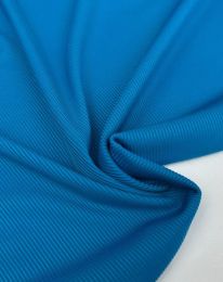 Ткань трикотаж в рубчик "Оливия" голубой яркий