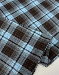 Ткань клетка костюмная "Севиль"  d 8618 горький шоколад