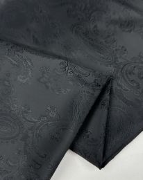 Ткань подклада жаккард "Огурцы" д 2 черный