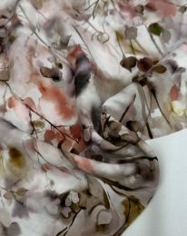 Ткань штапель принт "Адель" d5 бежево-розовый