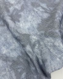 Ткань лен принт "Дорис" д1 дымчатый синий