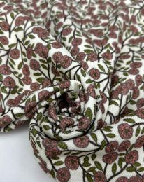 Ткань вельвет принт d10 молочный/ivory