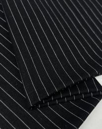 Ткань лен полоска черный