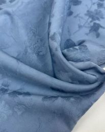 Ткань шелк жаккард "Глория" грязно-голубой