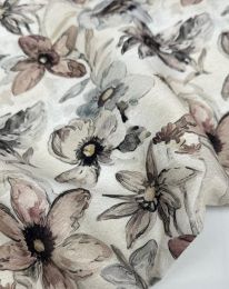 Ткань бохо принт "Вероника" D5 светло-бежевый