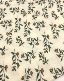 Ткань муслин принт D27 сливочный