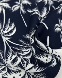 Ткань штапель принт D1 темно-синий