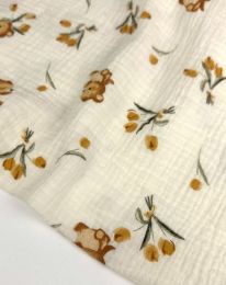 Ткань муслин принт D8 топленое молоко