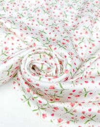 Ткань рифленый шелк "Аниса" принт d1 молочный/ivory