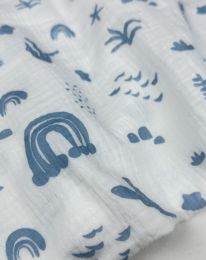 Ткань муслин принт D10 светлое молоко