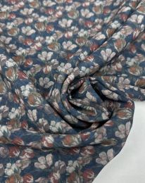 Ткань шифон принт d 3 темно-синий