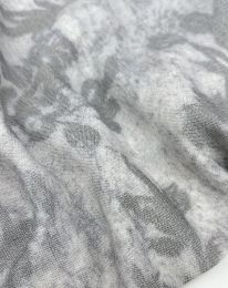 Ткань лен принт "Дорис" d1 серо-синий