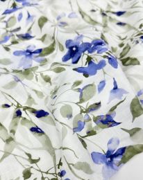 Ткань плательная вискоза "Медея" принт d11 василёк