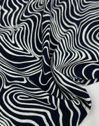 Ткань штапель принт D33 темно-синий