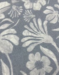 Ткань лен принт "Дорис" d12 дымчатый голубой