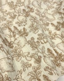 Ткань муслин принт D21 сливочный