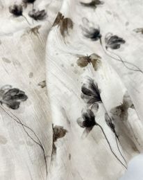 Ткань плательная вискоза "Медея" принт d9 бежевый