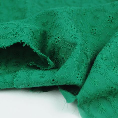 Ткань хлопок вышивка зеленый