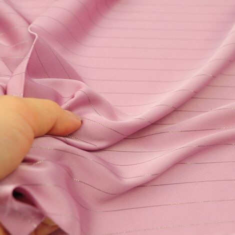 Ткань шелк Армани люрекс полоска грязно-розовый
