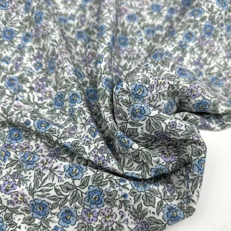 Ткань стретч-шифон принт d2 молочный/ivory