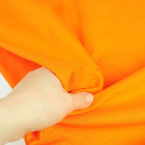Ткань коттон-лен однотонный оранжевый
