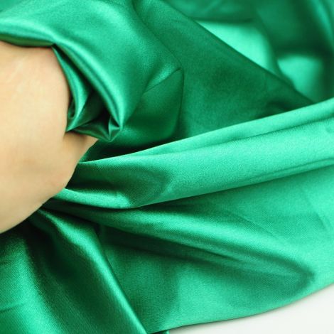 Ткань атлас сатин стретч (2022) зеленый