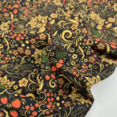 Ткань стретч-шифон принт d1 черный
