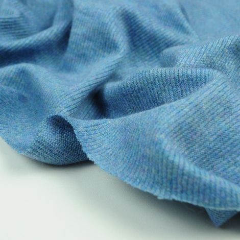 Ткань ангора в рубчик меланж грязно-голубой