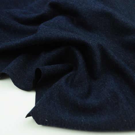 Ткань трикотаж меланж темно-синий