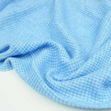 Ткань вязаный трикотаж люрекс голубой