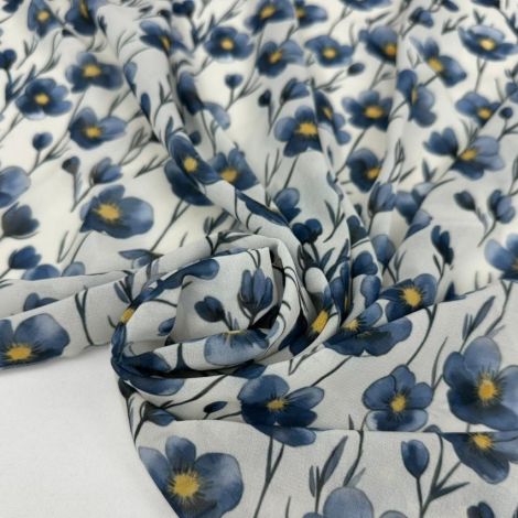 Ткань шифон принт d2 топленое молоко