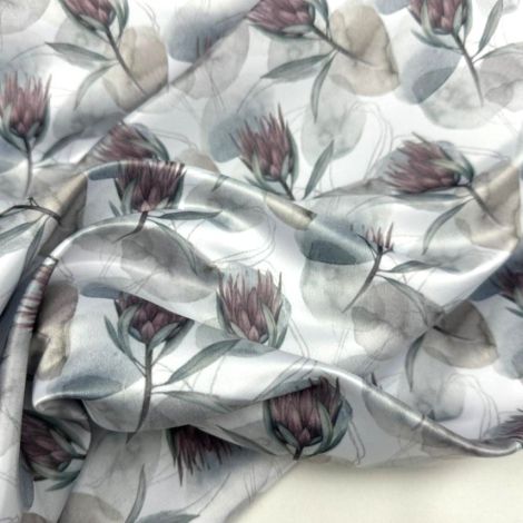 Ткань свадебный сатин принт d1 белый