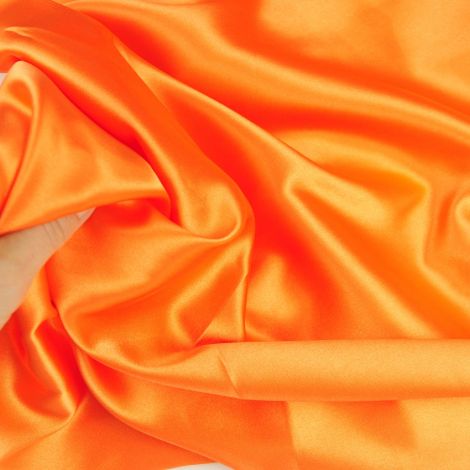 Ткань атлас сатин стретч (2022) оранжевый
