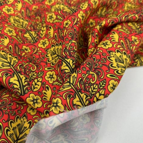 Ткань габардин принт d1 красный