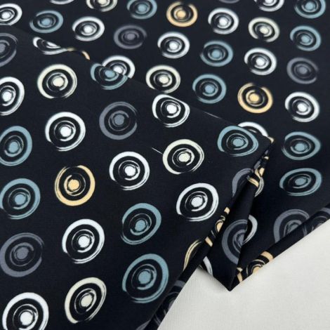 Ткань костюмно-плательная "Барби" принт d2 черный