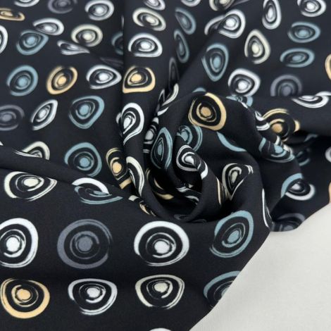 Ткань костюмно-плательная "Барби" принт d2 черный