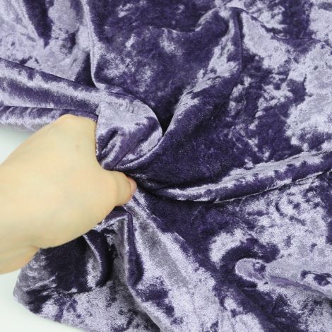 Ткань велюр стретч мрамор грязно-лиловый