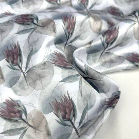 Ткань свадебный сатин принт d1 белый