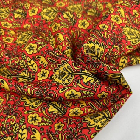 Ткань габардин принт d1 красный