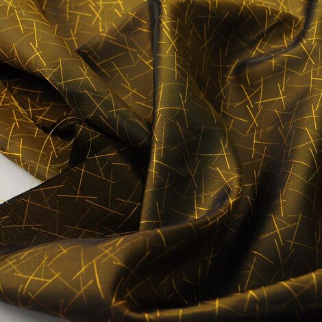 Ткань подклада "Штрихи" желтое золото
