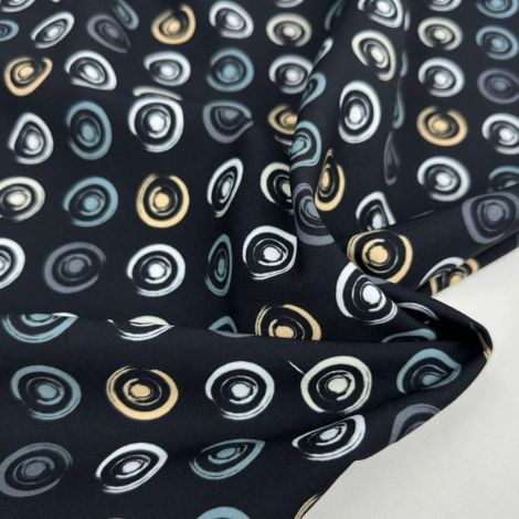 Ткань костюмно-плательная "Барби" принт d2 черный